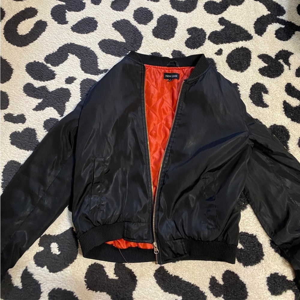 Black Bomber jacket orange inside sz.L